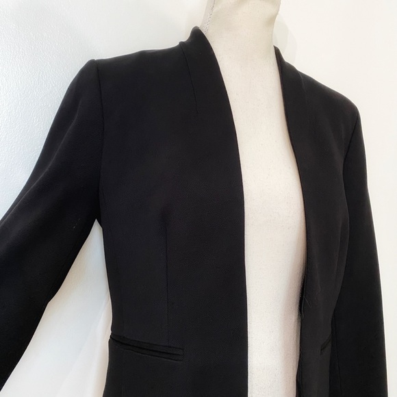 J CREW BLACK TWILL COLLARLESS BLAZER - 6 - Picture 5 of 12
